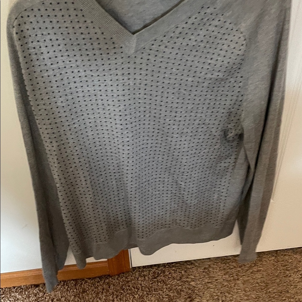 Theory Charcoal V-Neck Sweater